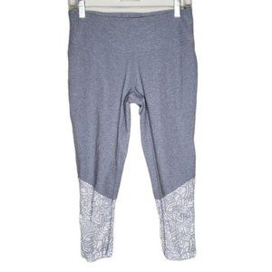 Mondetta Medium Gray Crop Leggings Geometric Mesh